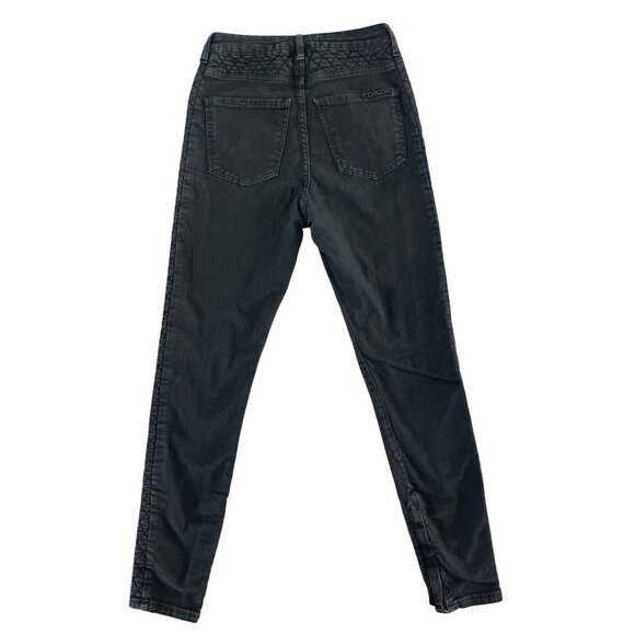 John John Made in Heaven‎ Womens Black Quilted Jeans Button Fly Ankle Zip 27 - Picture 8 of 10